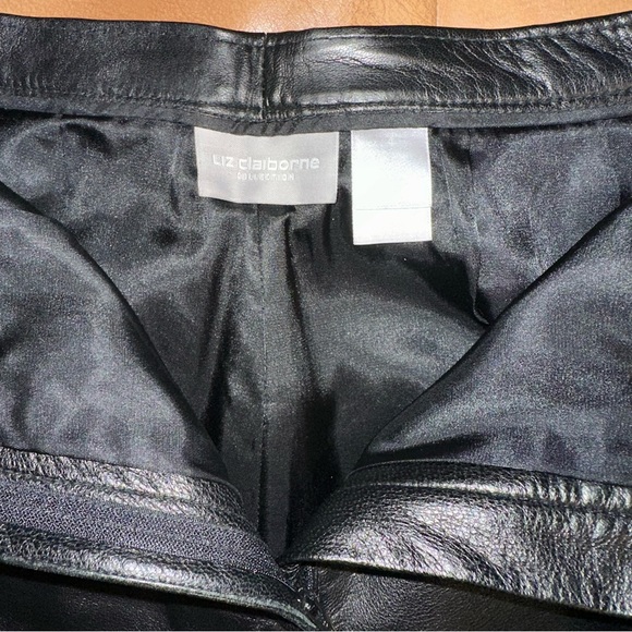 Genuine Lambskin Leather pants slacks Liz Claiborne collection Y2K size 4 - Picture 8 of 11